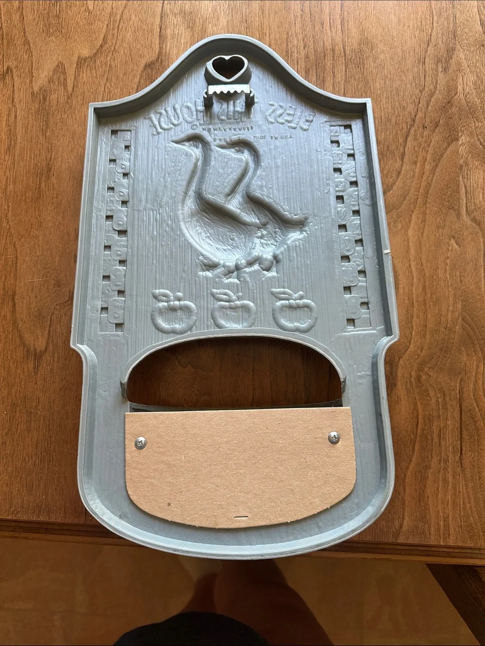Bless This House Goose Wall Pocket- vintage hard plastic! Excellent condition.